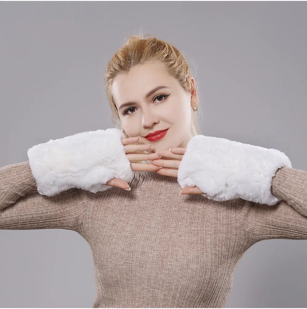 Modische Winterhandschuhe ohne Finger, halten Damen Hände warm und sind sehr bequem.