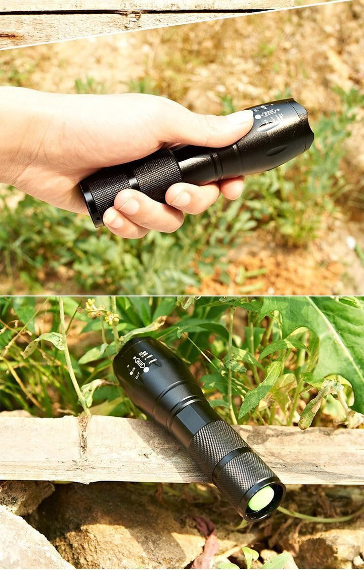 Taschenlampe mit Power-LED und wiederaufladbarem Akku, zuverlässiges Werkzeug für Camping, Outdoor und Überleben.