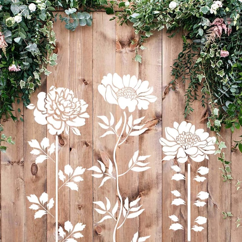 Wiederverwendbare Blumenschablonen für kreatives Basteln auf Holz, Stoff, Wand. DIY Dekorationsset.