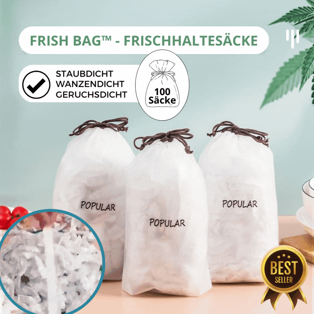 Wiederverwendbare Frischhaltebeutel & dehnbare Abdeckhauben (100 Stk.) halten Lebensmittel in der Küche frisch.
