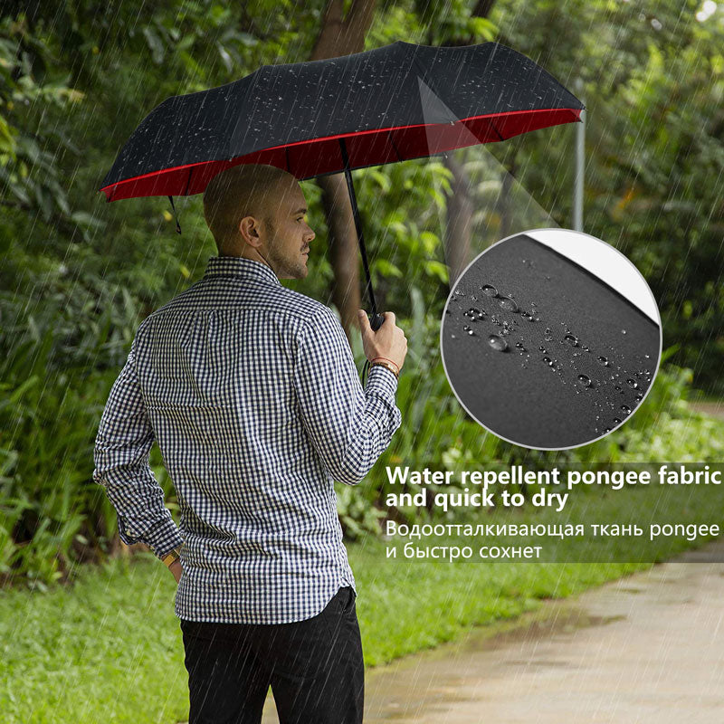 Ergonomischer Griff des automatischen winddichten Regenschirms, für komfortable Handhabung.