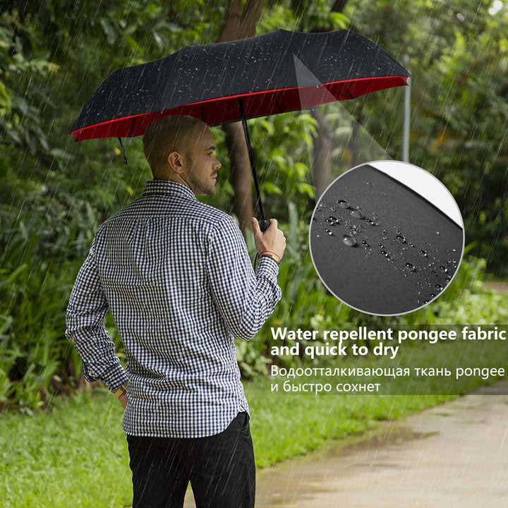 Ergonomischer Griff des automatischen winddichten Regenschirms, für komfortable Handhabung.