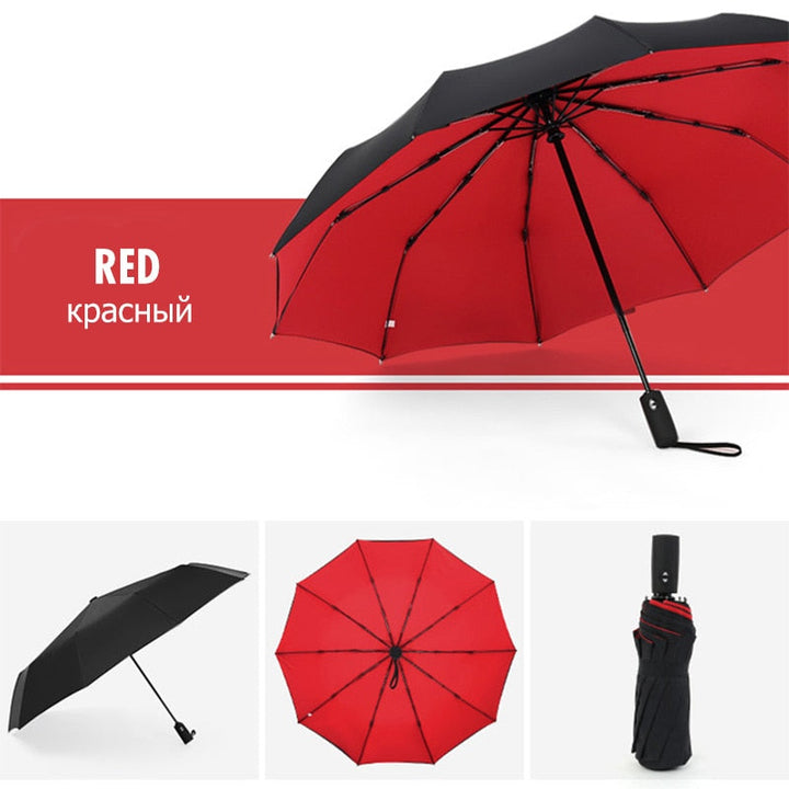 Winddichter Outdoor-Schirm mit UV-Schutz, perfekt für Wanderungen bei Sonne & Regen.