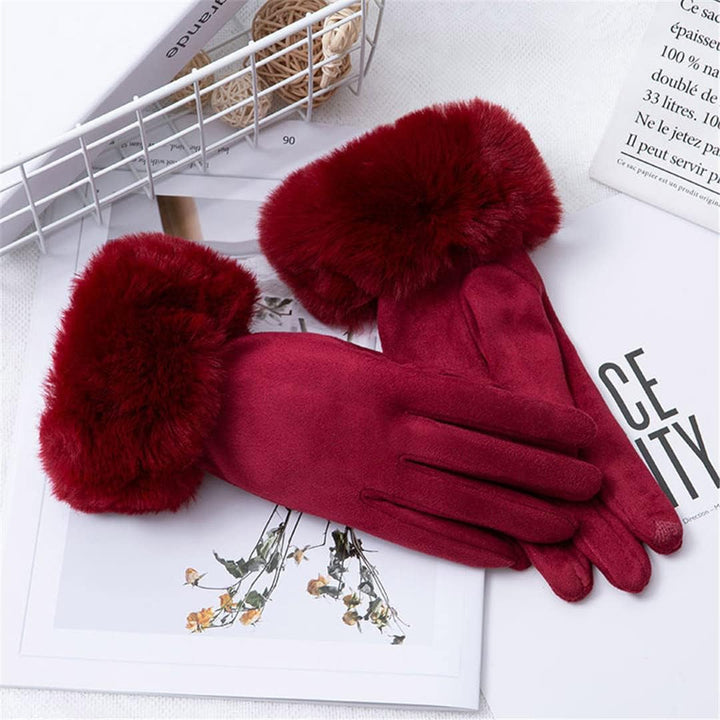 Damen Winterhandschuhe, elegant, warm & touchscreen-kompatibel für Smartphone-Nutzung.