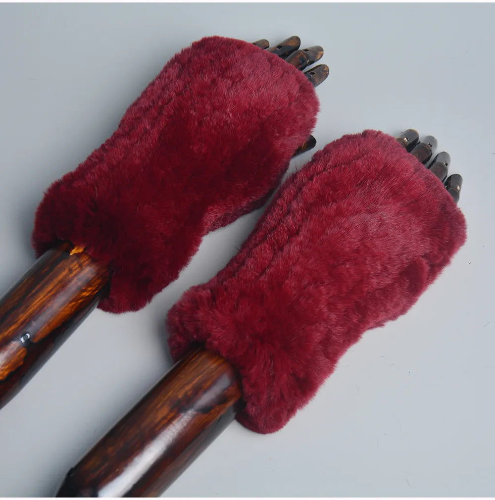Elegante fingerlose Damen Winterhandschuhe, ideal für Stadt & Freizeit, halten schön warm.