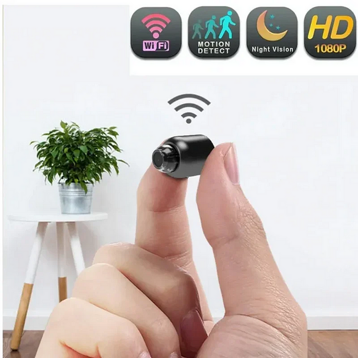 Smart Home WLAN Kamera für den Innenbereich mit HD-Qualität, Nachtsicht & präziser Bewegungserkennung.