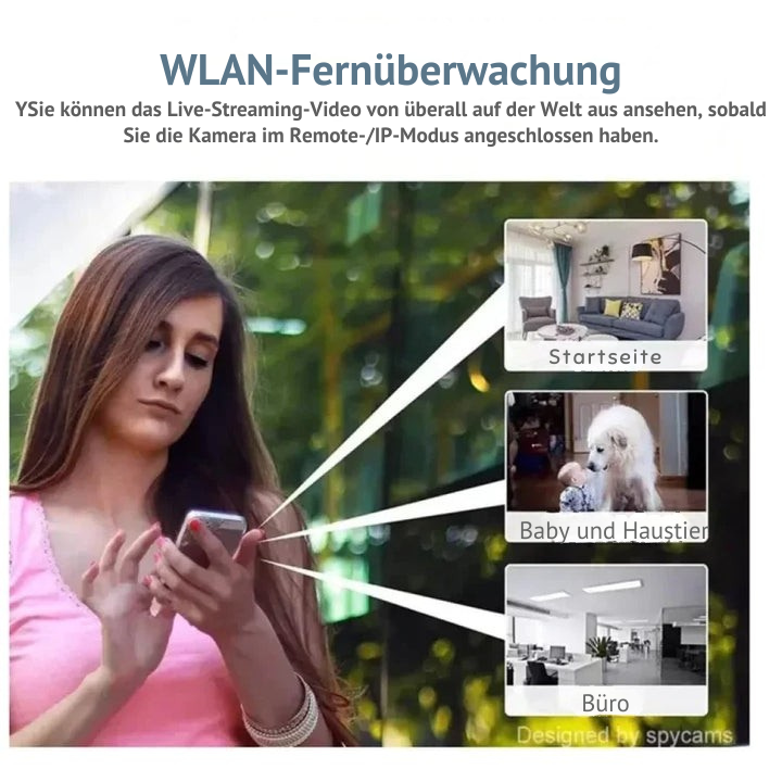 Innenkamera mit Bewegungserkennung sendet Alarme, unterstützt durch klare Nachtsicht für Sicherheit.