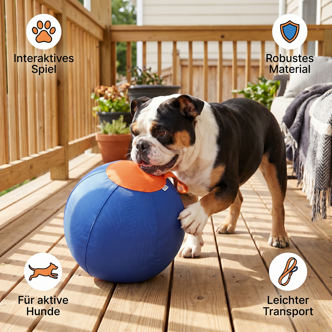 Hüteball im Grünen, perfektes Outdoor Hundespielzeug. Robustes interaktives Spielzeug für Energieabbau & Beschäftigung.