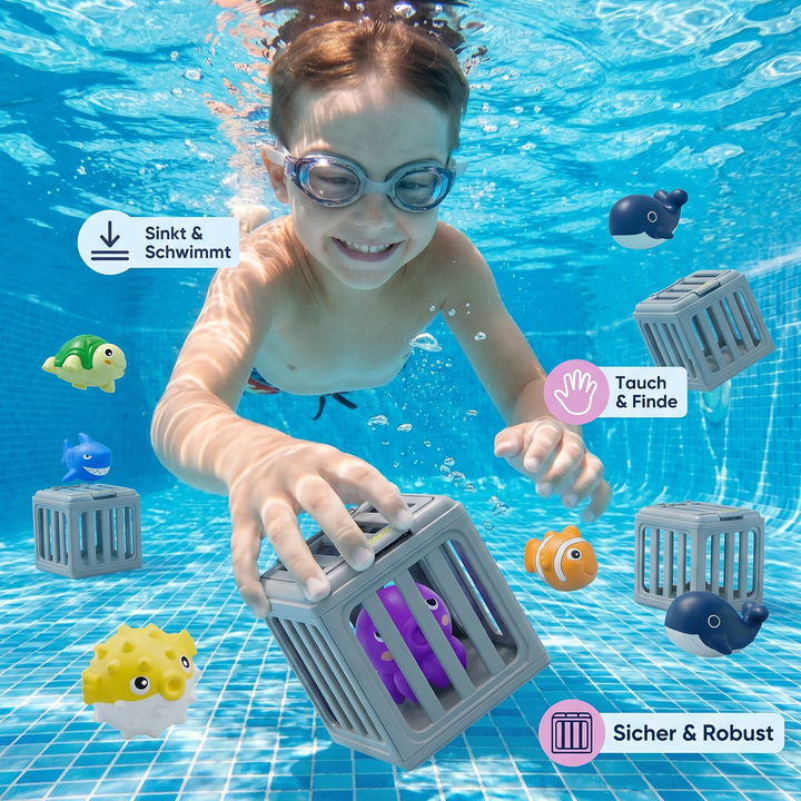 Attraktives Tauchspielzeug Set als Geschenk für Kinder, perfekt für Wasserspiele & Schwimmspaß im Pool.