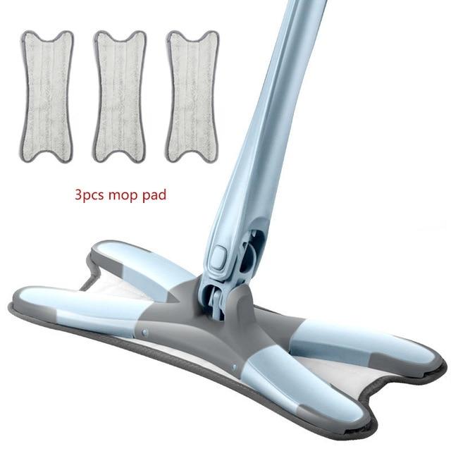 X-Typ Flachmopp Set mit Mikrofaser für umfassende & schnelle Bodenreinigung in jedem Zuhause.