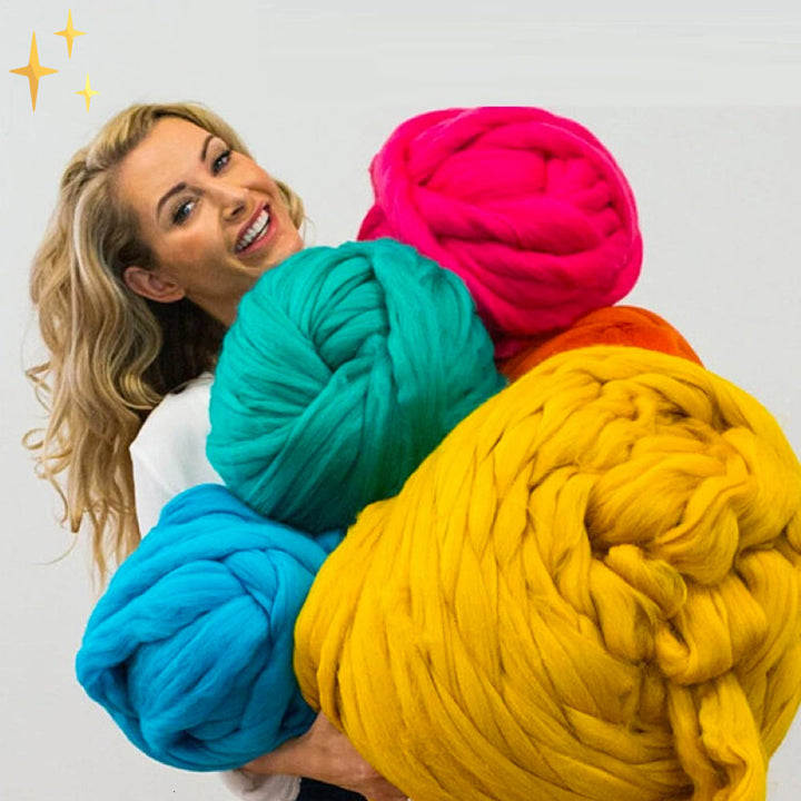 Extra dickes, weiches Chunky Strickgarn, das Wärme & Gemütlichkeit in jedes Zuhause bringt.