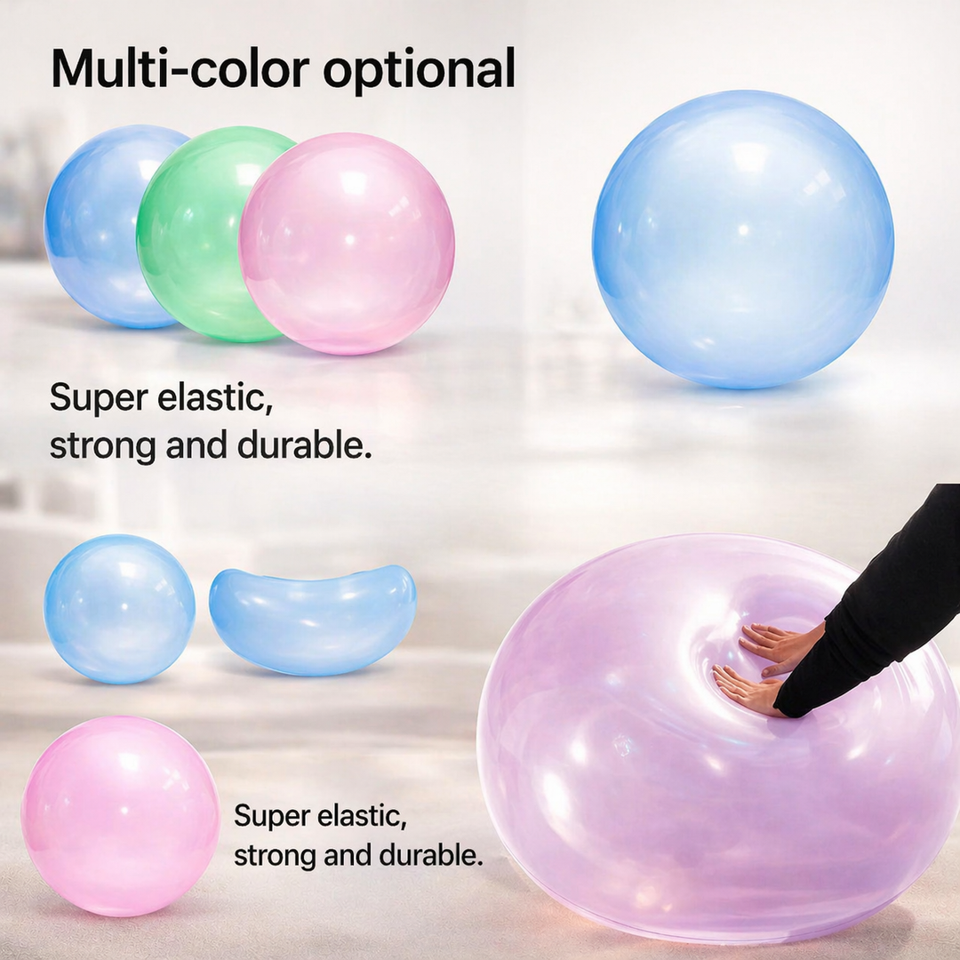 Extra großer, reißfester Kinder-Spielball aus TPR; aufblasbarer Gummiball für drinnen & draußen.