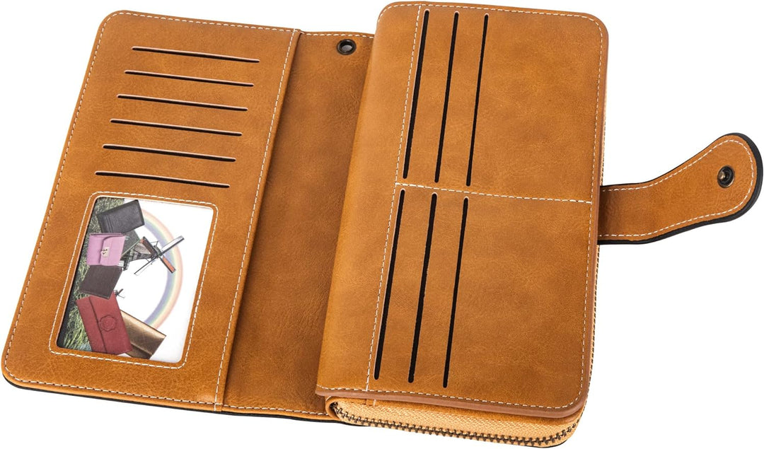 Schlanke Damen Armband Geldbörse mit RFID-Blocker für Sicherheit.