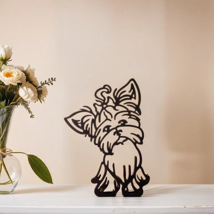 Moderne Dekoration Hund, abstrakte Skulptur, minimalistische Tierfigur für zeitgemäße Inneneinrichtung.