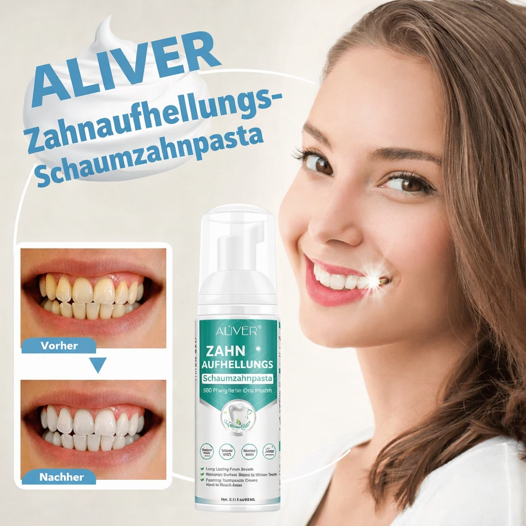 Sanfte Zahnaufhellungs-Schaumzahnpasta für empfindliche Zähne, entfernt Flecken und sorgt für tägliche Zahnpflege.