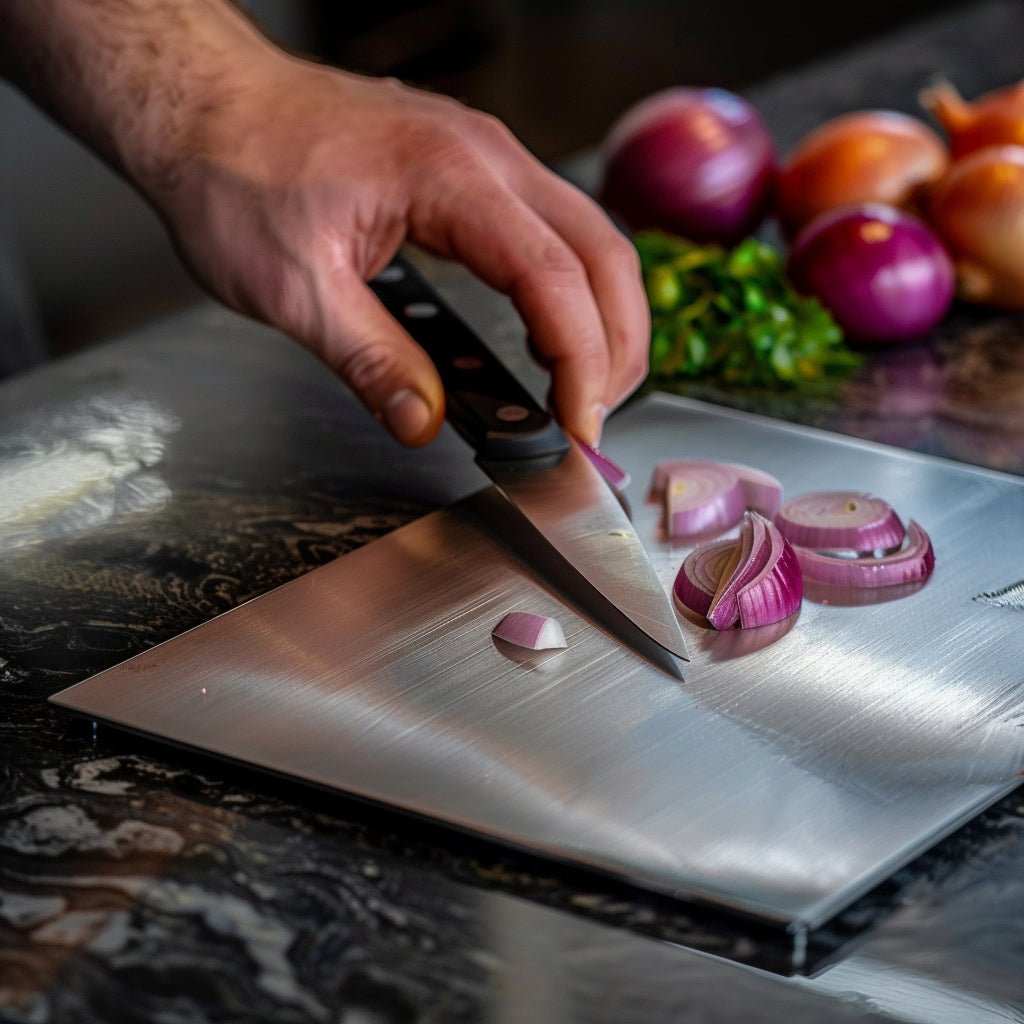 Messerschonendes Titan-Schneidebrett. Robust, lebensmittelecht & spülmaschinenfest. Für hygienisches, fleckenbeständiges Kochzubehör in Ihrer Küche.
