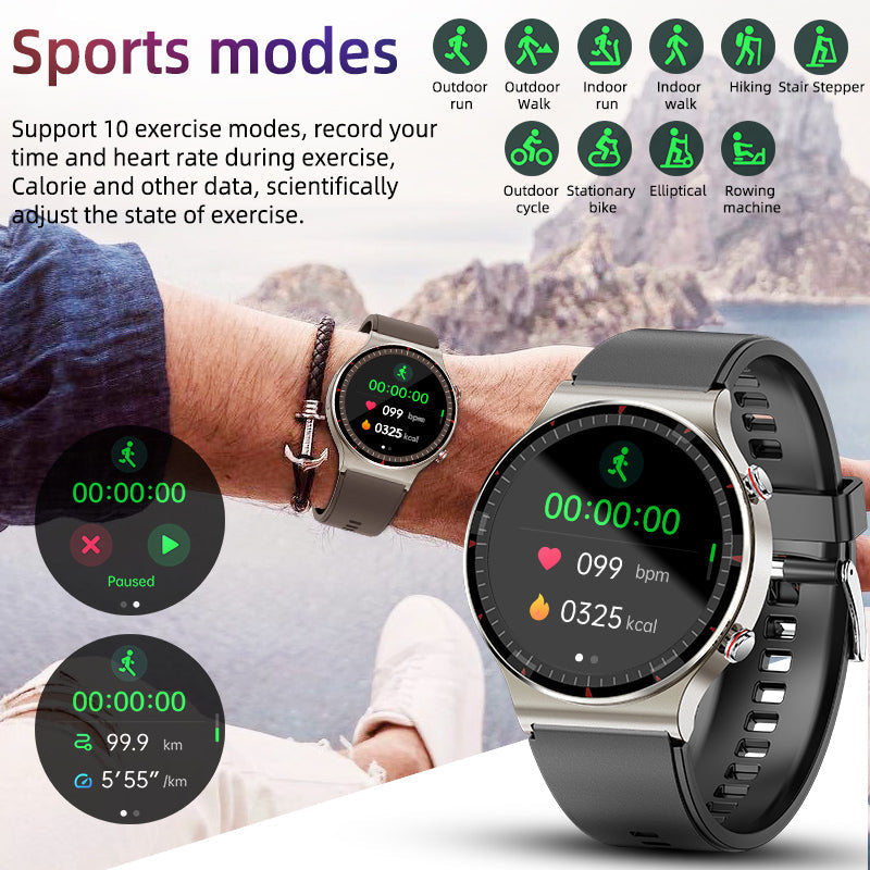 Wearable Gesundheitsmonitor mit EKG, Blutsauerstoff & Herzfrequenz; personalisierbar.