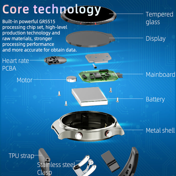 Stylische Smartwatch mit EKG, SpO2 & Herzfrequenzüberwachung für ein gesundes Leben.