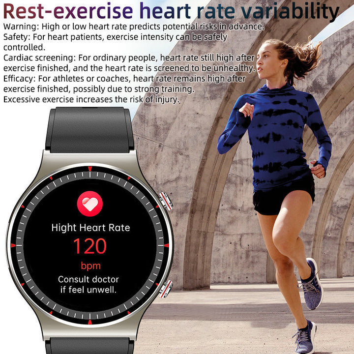 Gesundheits-Tracker-Uhr mit präziser EKG-, SpO2- und Herzfrequenzmessung für Fitnessziele.