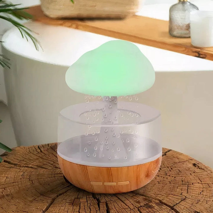 Beruhigender Zen Regenwolke Diffusor mit sanftem Stimmungslicht für Entspannung, Wellness & angenehmen Raumduft.
