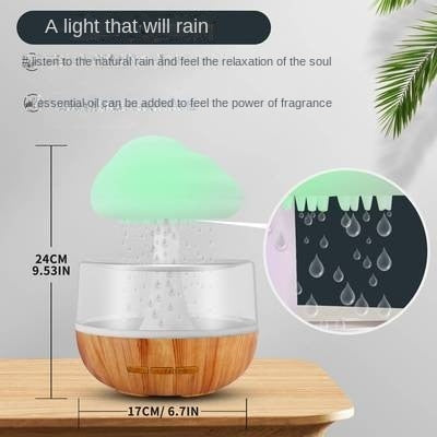 Eleganter Regenwolke Aroma-Diffusor mit Farbwechsel-Stimmungslicht und integriertem Luftbefeuchter für mehr Wohlbefinden.