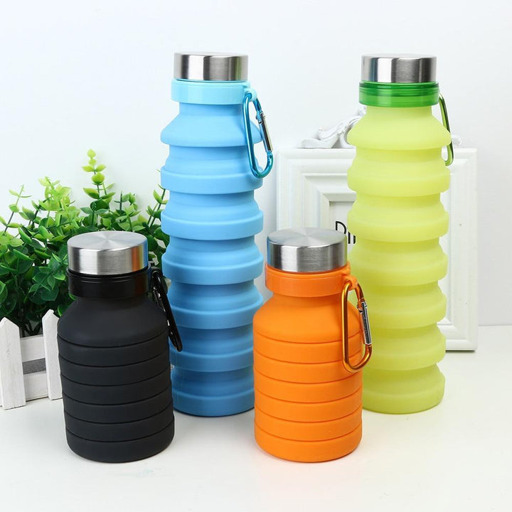Zusammenklappbare Silikon-Wasserflasche für Outdoor & Sport. Ideal für Wandern, Camping und Joggen.