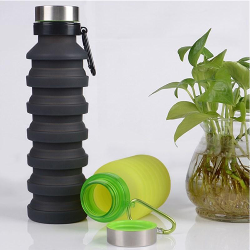 Leichte, faltbare Silikon-Trinkflasche. Perfekte Reiseflasche und Sportflasche für umweltbewusste Abenteurer.