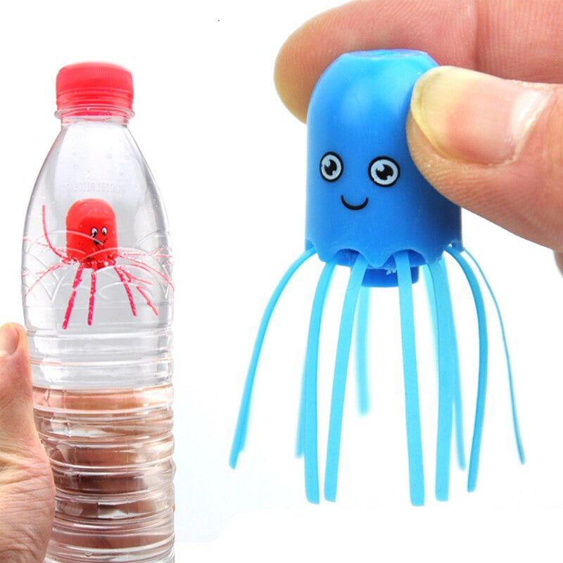 Bunte magische Quallen, drehend im Wasser, als interaktives Spielzeug für Kinder & Stressabbau.